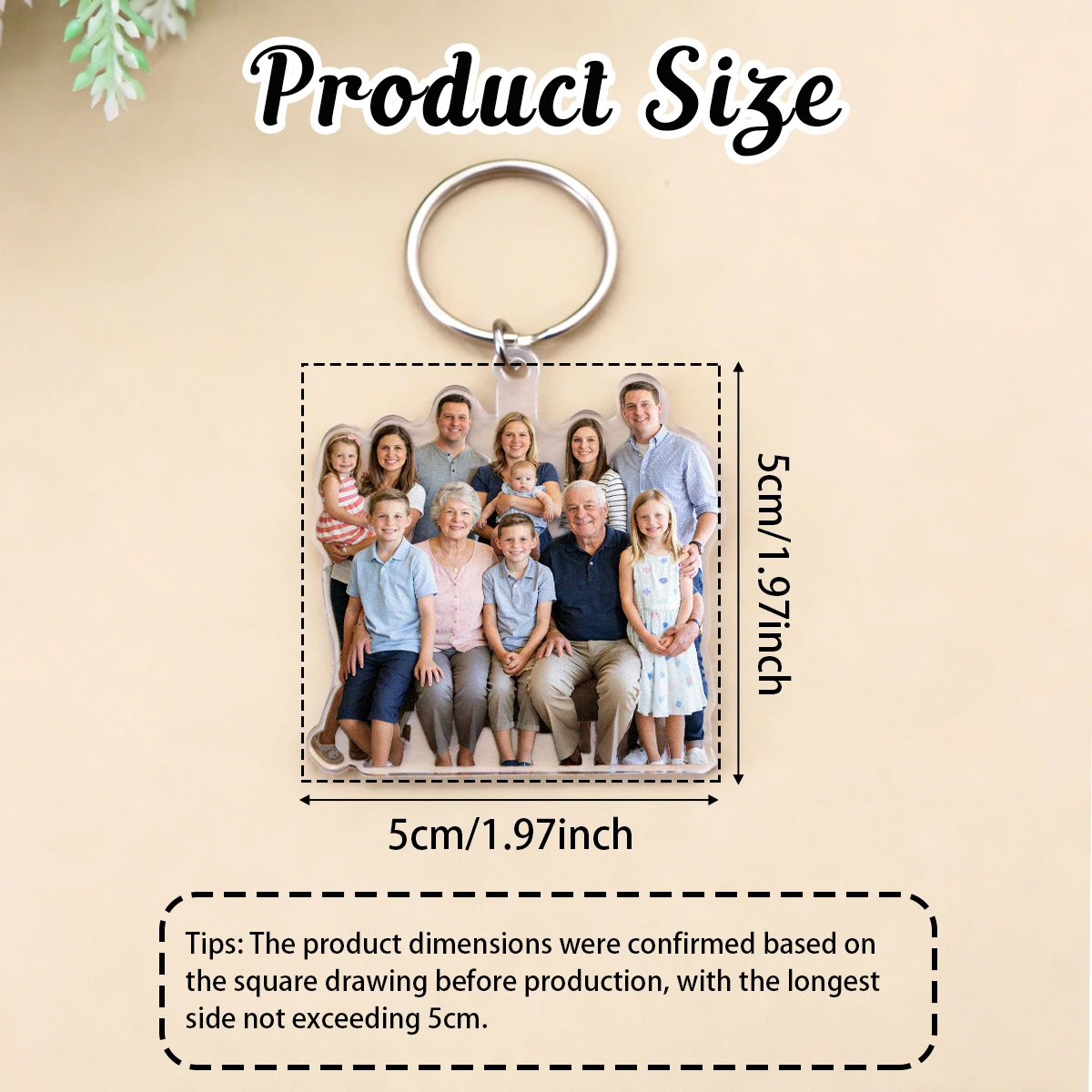 Personalized Minimalist Memory Keychain