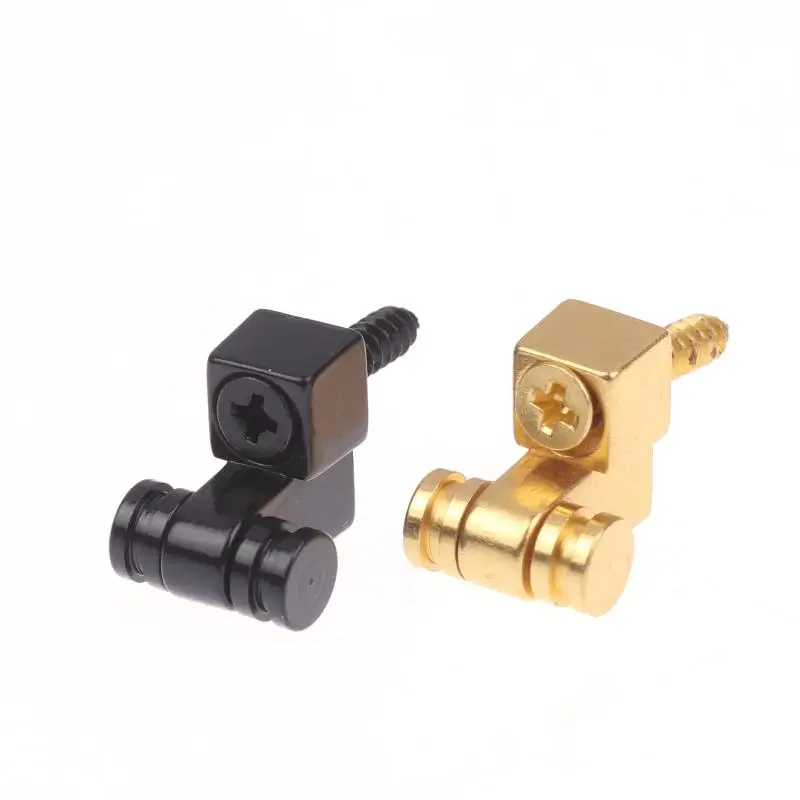 【Neu】 2 Stück DIY-Zubehör E-Gitarre Chrom Roller String Trees Retainer Montage Baumführung Silbrig Schwarz Golden – Detail 7