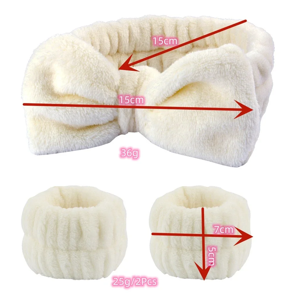 Luxurious Coral Fleece Face Wash Headbands & Absorbent Wristband Set
