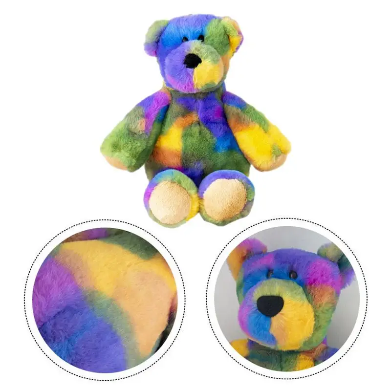 

Кукла радужного медведя, разноцветный медведь, Успокаивающая и Спящая кукла для объятий, милый медведь, мягкие животные, искусство для дня рождения