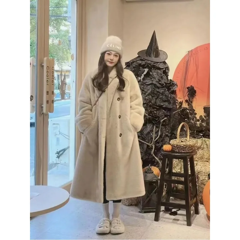 Women 2023 New Autumn and Winter Mao Mao Environmental Protection Fur Coat Imitation Mink Velvet Fur Thickened Long Suit Collar