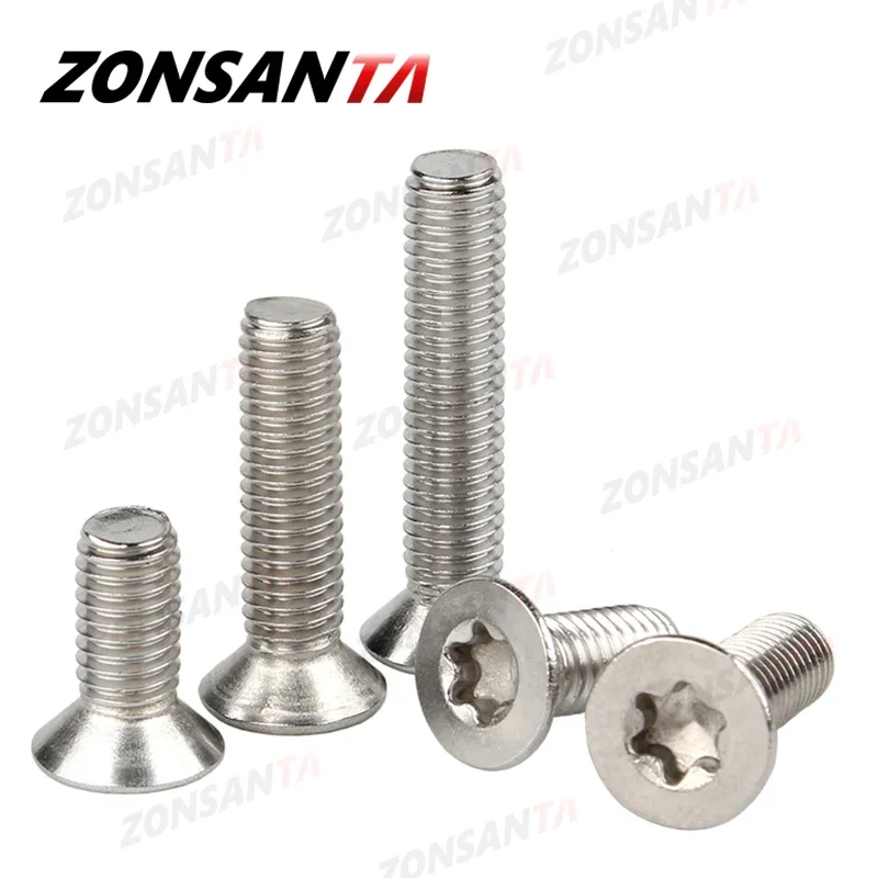 Six Lobe Torx Flat Countersunk Head Screw 304 Stainless Steel Plum blossom Bolt GB2673 M1.4 M1.6 M2 M2.5 M3 M4 M5 M6 M8