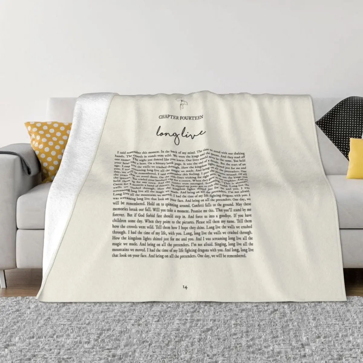 

Long Live Lyrics Throw Blanket Flannel Fabric For Sofa Luxury Designer Blanket