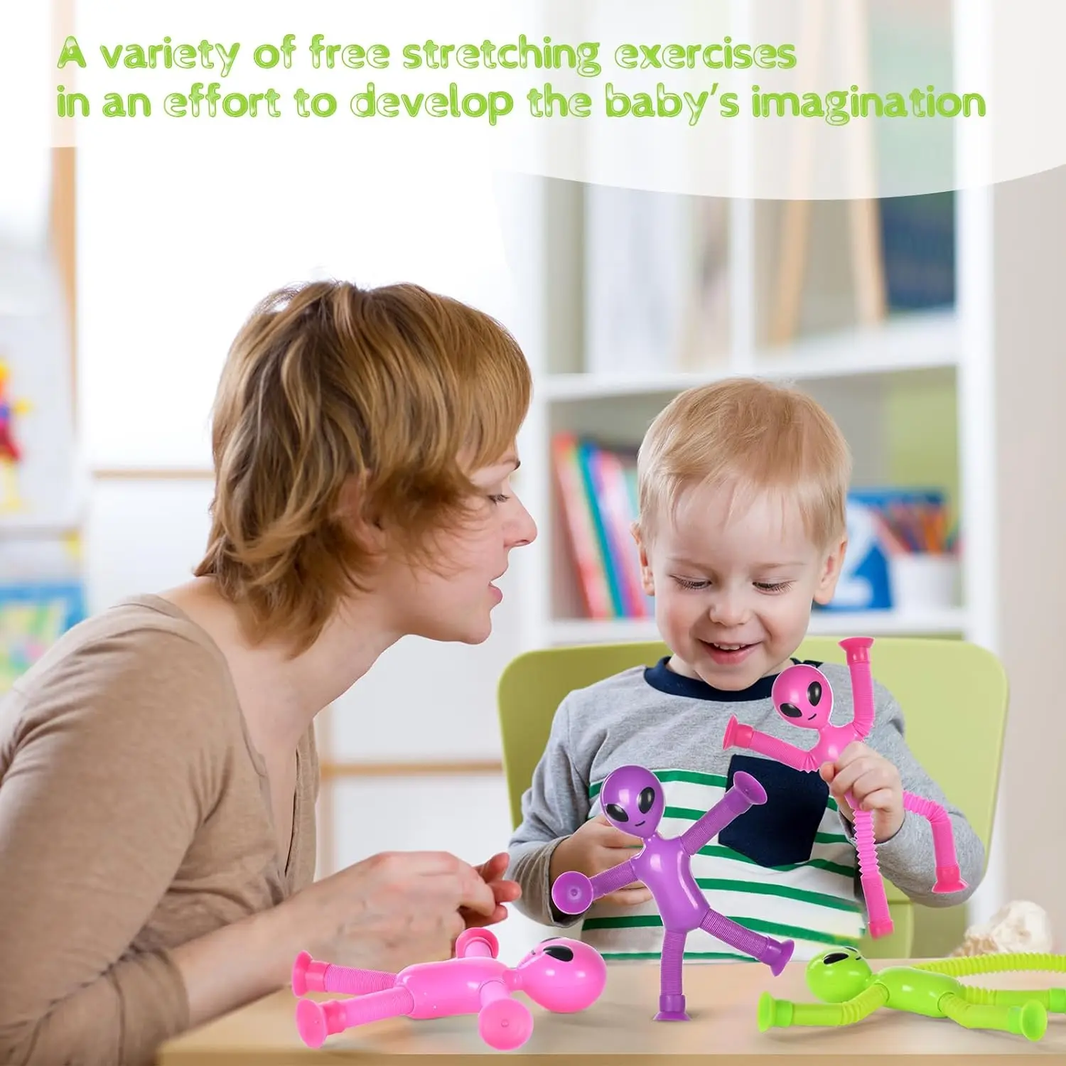 Cartoon  extraterrestrial versatile telescopic tube toy fun new and unique puzzle decompression stretching tube 6