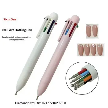 Penna per decorare le unghie 6 in 1, design versatile per nail art creativa fai da te a casa o in salone