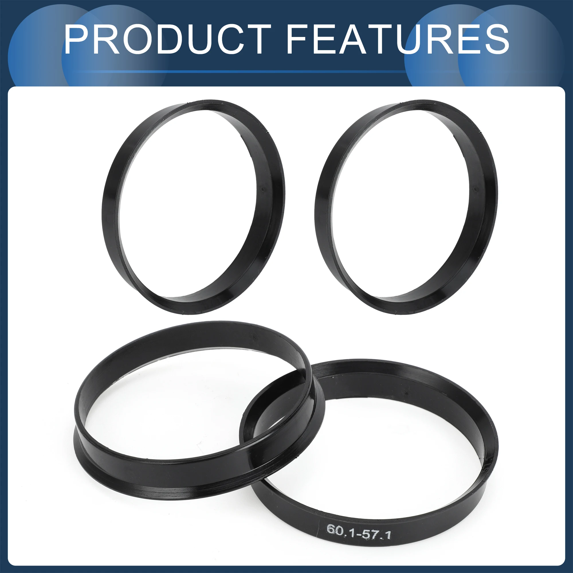 Anelli centrici per mozzo UXCELL, mozzi per ruote per auto con diametro esterno di 7,1 mm ID 66,6 mm plastica ABS nera, 4 pezzi  34