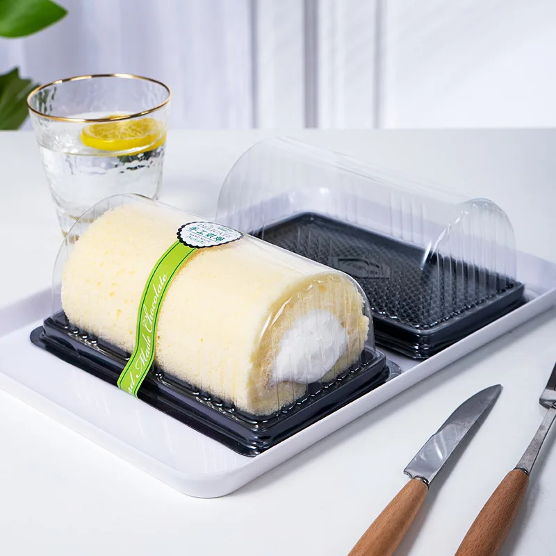 50Pcs Transparent Cake Boxes for Swiss Roll, Sandwich, Hot Dog, Yolk Pastry, DIY Baking... - SKU TCB01746 - UGI Packaging
