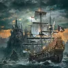 75*50cm Adult 1000pcs Paper Jigsaw Puzzle Pirate Ship Paintings Stress Reducing Difficulty Kids Educational Toys Christmas Gift 2