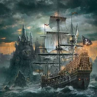 75*50cm Adult 1000pcs Paper Jigsaw Puzzle Pirate Ship Paintings Stress Reducing Difficulty Kids Educational Toys Christmas Gift 2