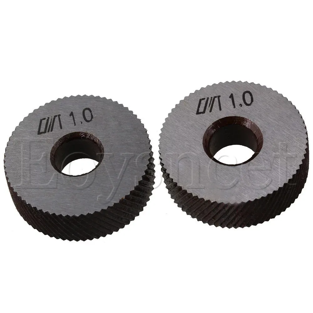 Knurling Tool 2PCS Silver Steel Diagonal Wheel Linear Knurl 1mm Pitch 26x8x8mm knurling tool set