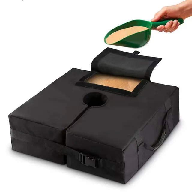 Esernyő Alaptömeg -Táska Időjárásálló 18 "Kerek Napernyő Homokzsákok Oldalsó Nyílással Nyitva A Kültéri Terasz Esernyőállványhoz - Image 6