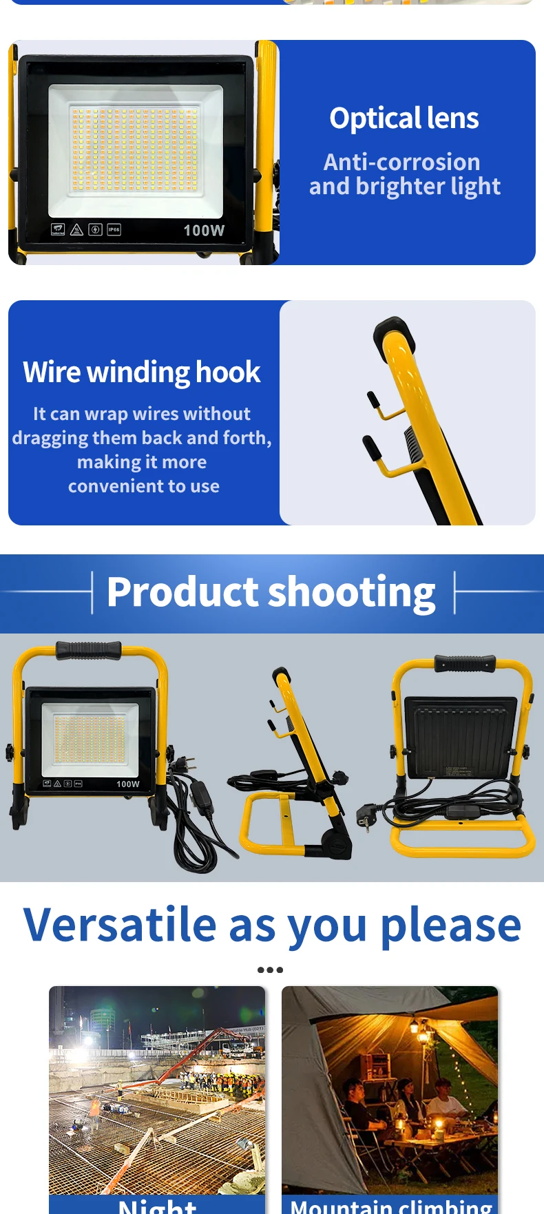 3-Color Dimmable Handheld Work Light 100W IP65 S211b50ccc80f48caaf3afac3ef8e60c00