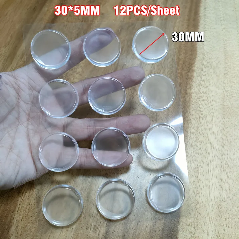 Clear Rubber Door Stoppers For Wall - 12 Piece Set Self-Adhesive Knob Guards