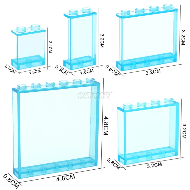 MARUMINE MOC Brick Window Glass House Wall Panel 87552 87544 60581 87543 59349 Build Brick Accessories Parts Assembles Particles 3