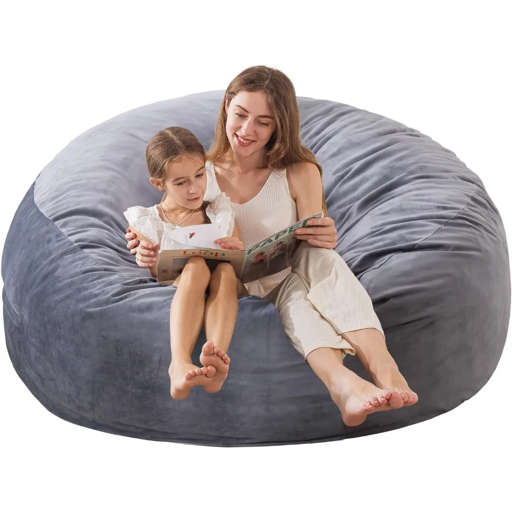 

3 ft Memory Foam Bean Bag Chairs with Filler Included,Ultra Soft Dutch Velvet Fabric, Bean Bag for Living Room -3 Foot,Dark Gray
