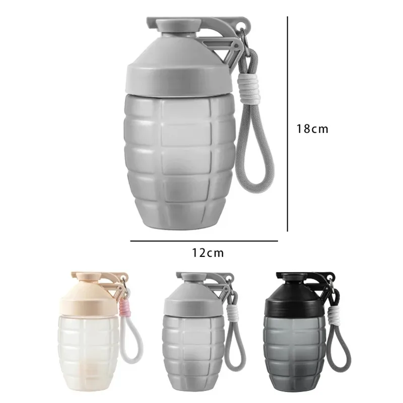 600ml Fitness Funny Sports Water Bottle Fashion Simple Shaker Cup Protein Powder Nutrition High-capacity Milkshake Mixing Cup