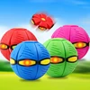 Flying UFO Flat Throw Disc Ball With LED Light Toy Flying Saucer Ball Deformation Foot Ball Children's Outdoor Sports Ball Toy 1