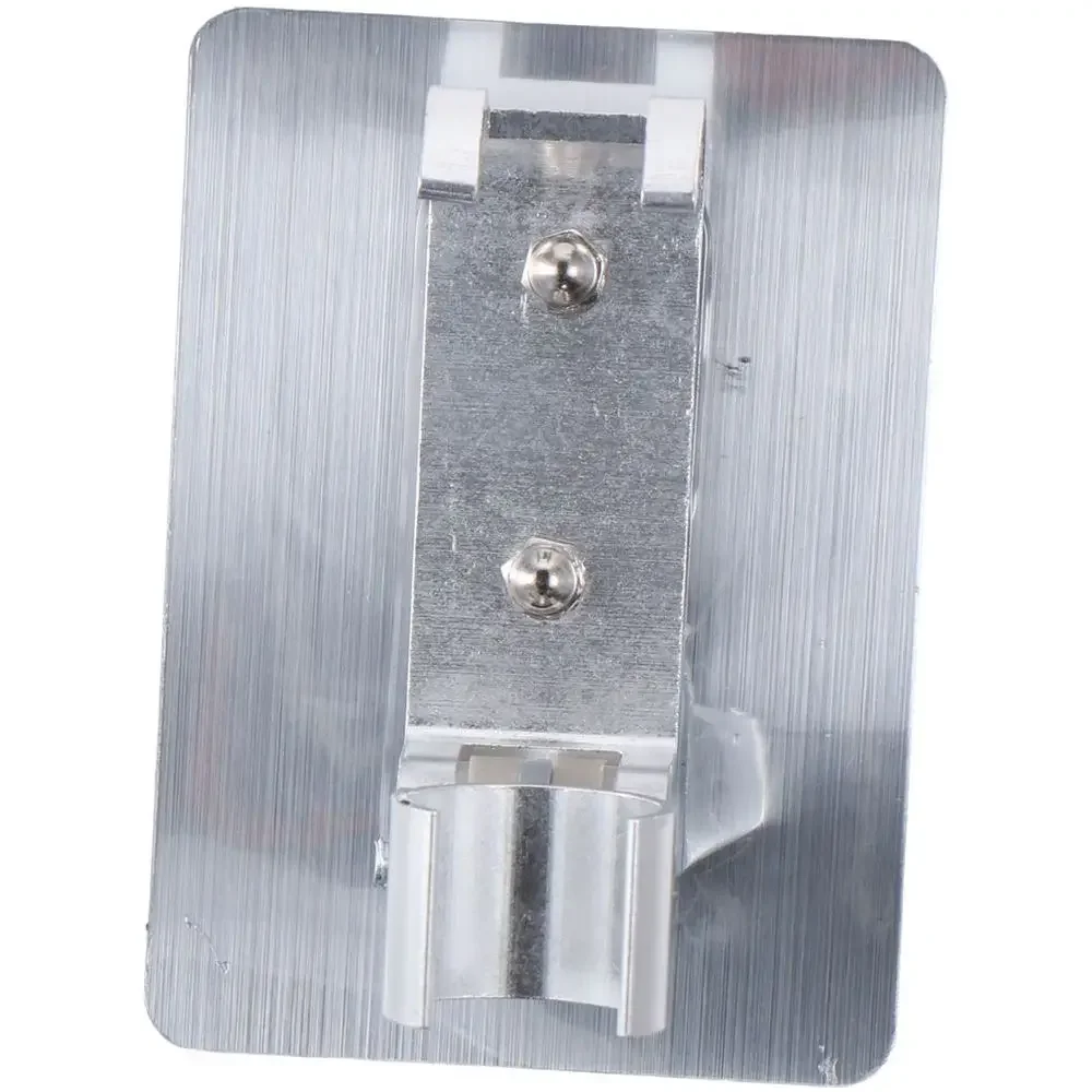 Durable Aluminium Shower Head Holder with 2 Hanger Hooks No Drill Need Wand Holder Silver Mount Bracket For Bathroom