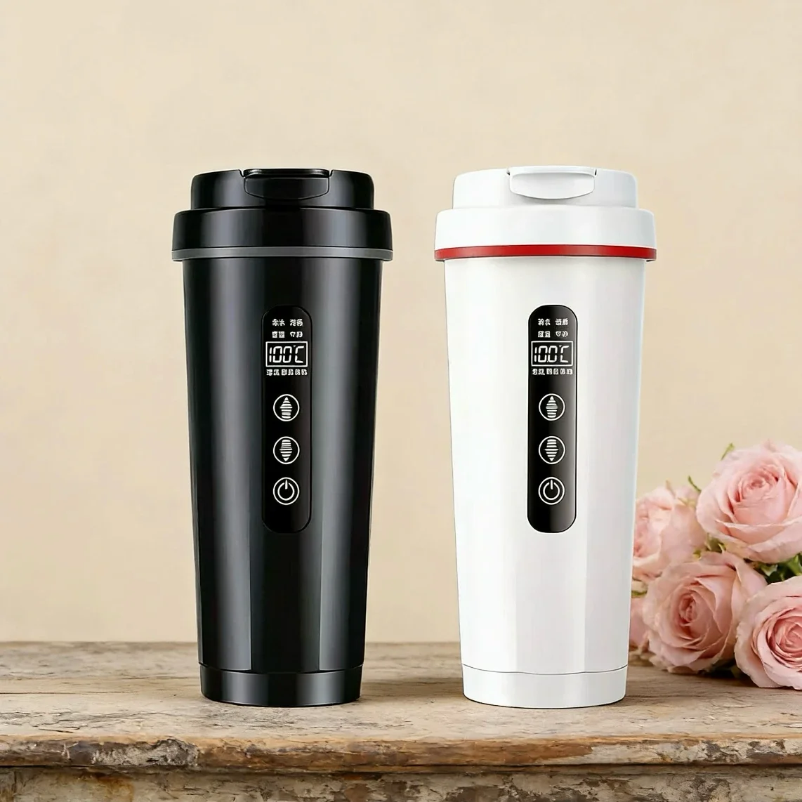 500ml 자동차 가열컵 316 스테인리스 스틸 지능형 건식 연소 방지 전기 주전자 12V/24V 트럭 차량용 범용