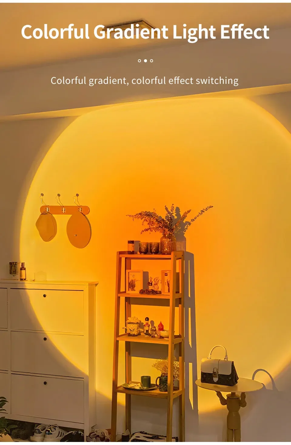 Motion Sensor RGB LED Night Light - Rechargeable Magnetic Wall Lamp for Mood Ambient Lighting