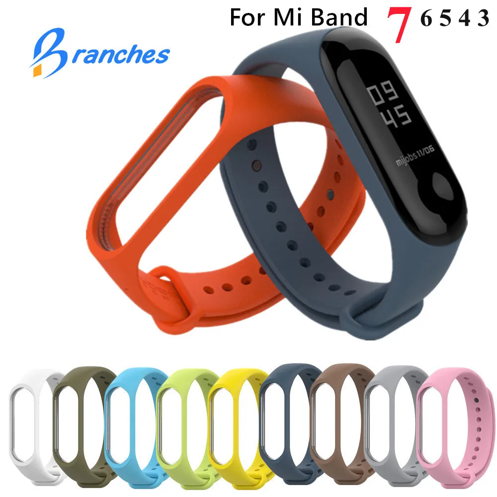 

Watch Strap For Xiaomi Mi Band 7 6 5 4 3 Wristband Silicone Bracelet Wrist Straps MiBand 3/4 band5 band6 Smartwatch Accessories