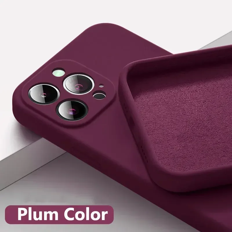 thumbnail image 1 of UTOPER Funda de silicona líquida para iPhone 16 15 14 11 13 12 Pro Max 16 Plus Protección de lente Funda trasera suave a prueba de golpes, 1 of 5