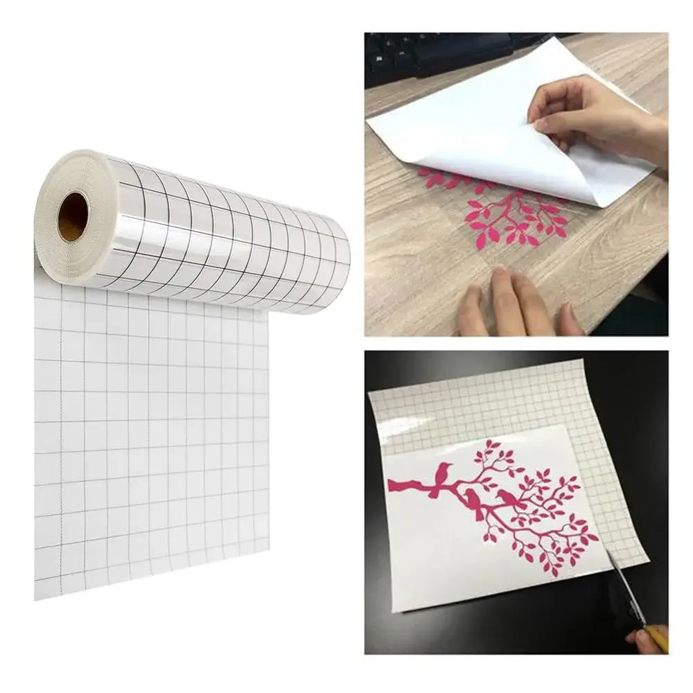 Vinyl Transfer Paper Tape Roll with Alignment Grid Application Tape for Silhouette Cameo Adhesive Vinyl for Decals Signs