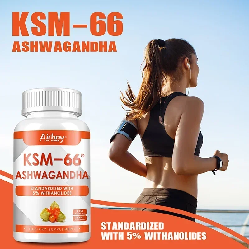 KSM-66 Ashwagandha Root Extract-Anti-oxidation Lipid-lowering Decompression Improving Sleep Enhancing Immunity