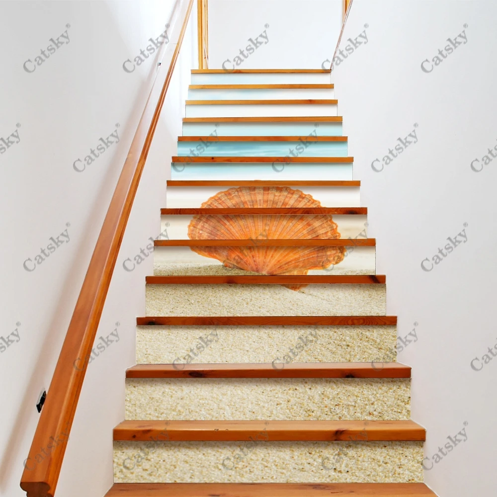 Shell-Stair-Floor-Stickers-Waterproof-Removable-Self-Adhesive-Diy ...