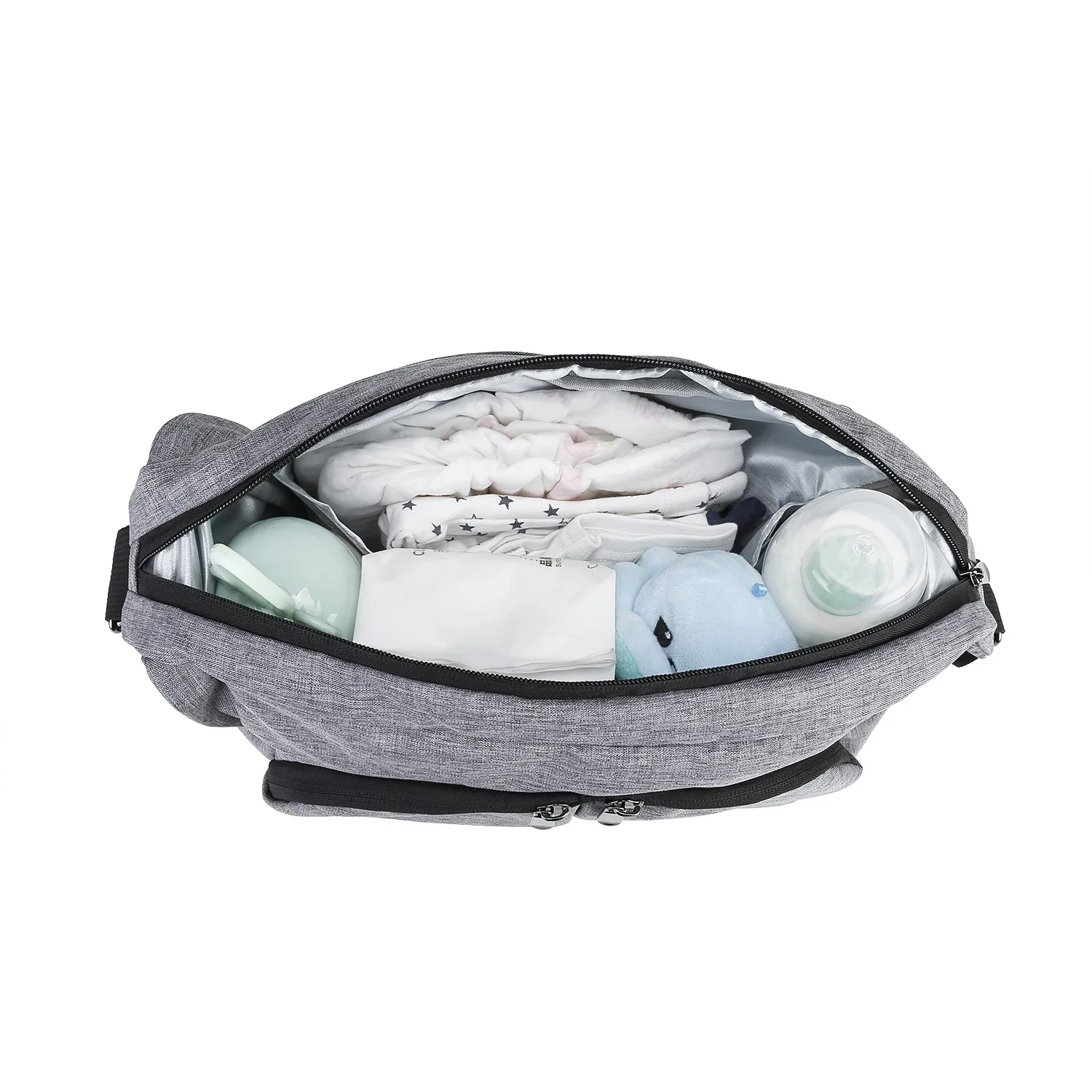 Borsa Portatile Monospalla per Mamme, Borsa Portatile per Passeggino con Coppia di Ganci, Borsa da Viaggio Multifunzionale per Mamma e Bambino - immagine 6