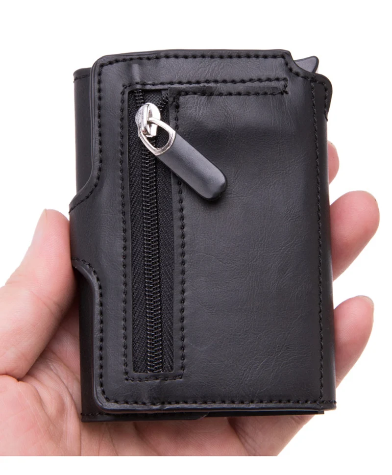 2022 Fashion Aluminum Credit Card Wallet Rfid Blocking Trifold Smart