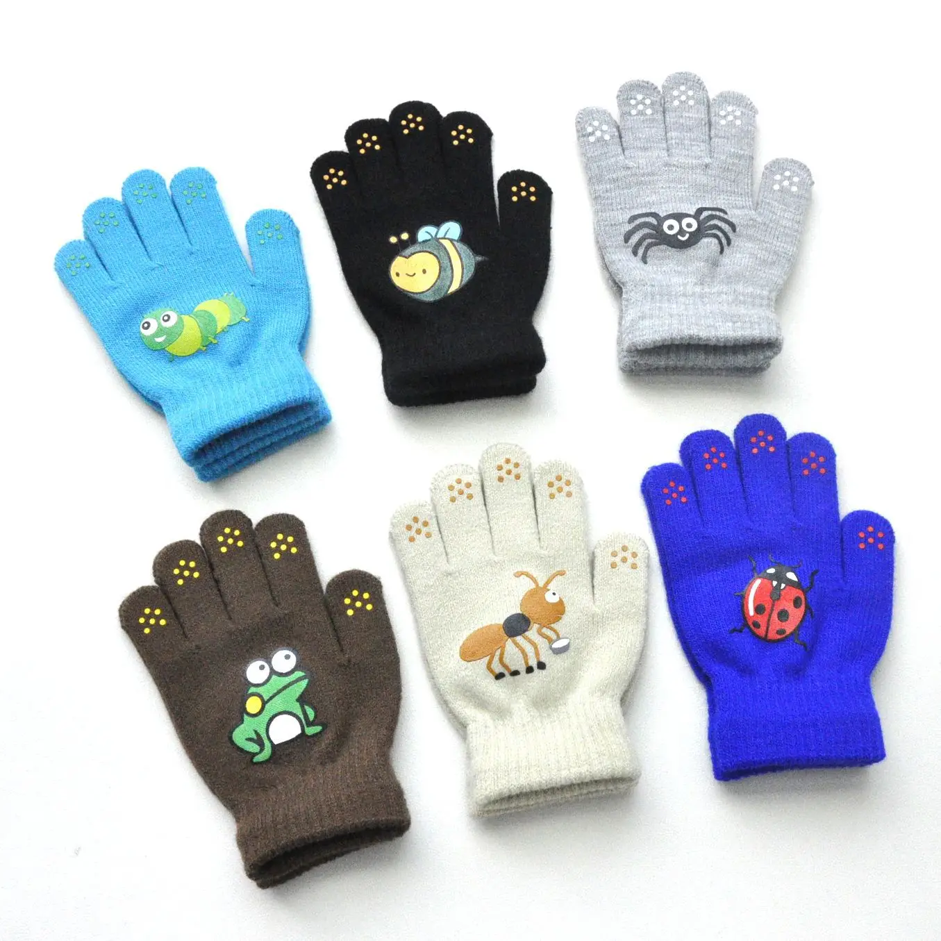 Children Knitted Gloves Mittens For 5-12Y Baby Students Winter Outdoor Cycling Skiing
