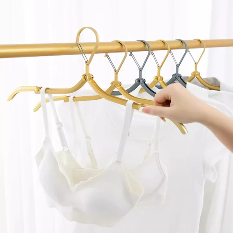 

Foldable Adult Clothes Hanger Portable Windproof Drying Hanger for Travel Camping Durable Alloy Storage Rack Wardrobe Organizer