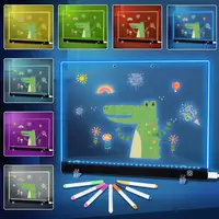 LED Note Board Night Light With Colorful 7 Pens DIY Acrylic Message Board Creative Fluorescen Painting Drawing Board - Image 4