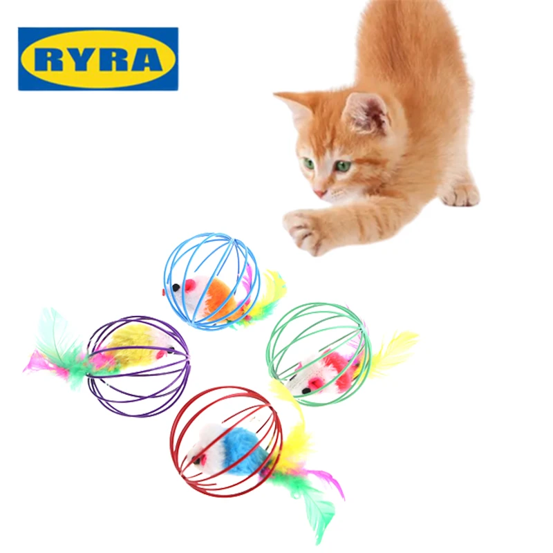 

1/4pcs Cat Toy Stick Feather Wand With Bell Mouse Cage Toys Plastic Artificial Colorful Cat Teaser Toy Pet Supplies Random Color