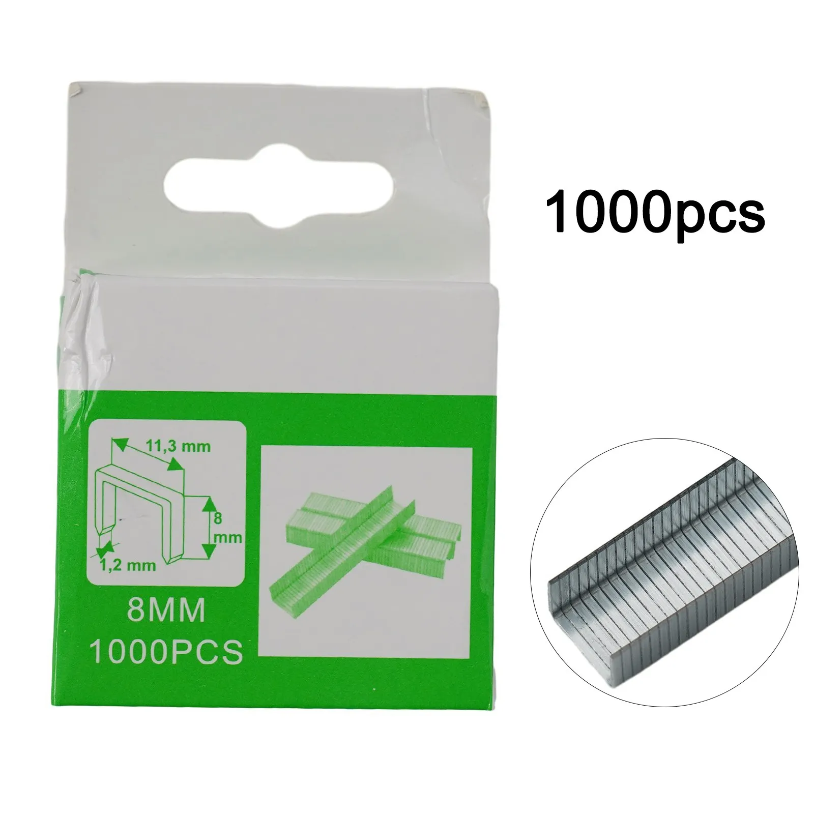 

Brand New High Quality Staples Nails 1000Pcs 12mm/8mm/10mm DIY Brad Nails Door Nail Household Silver Stapler Steel