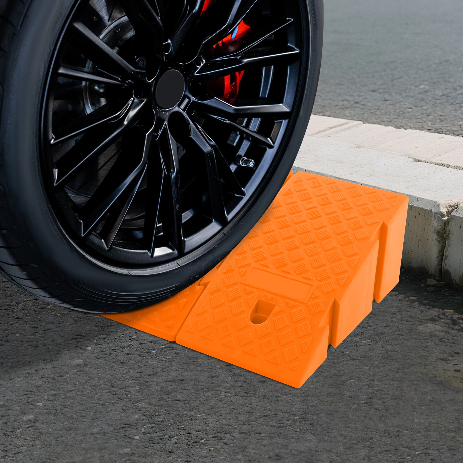 2 stücke Slip-prävention Kunststoff Schwelle Rampe 400-500 kg Last Für Auto Roller Fahrrad Motorrad Rollstuhl ladestation Walkwa – Detail 5