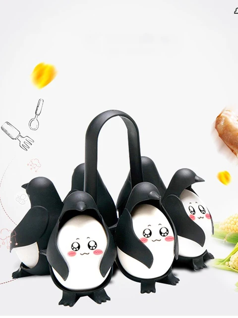 3-in-1 Penguin Egg Holder Organizer 6x Steamer for Eggs Boiling Penguin  Shaped Egg Storage Cooker Cooking Kitchen Accessories - AliExpress