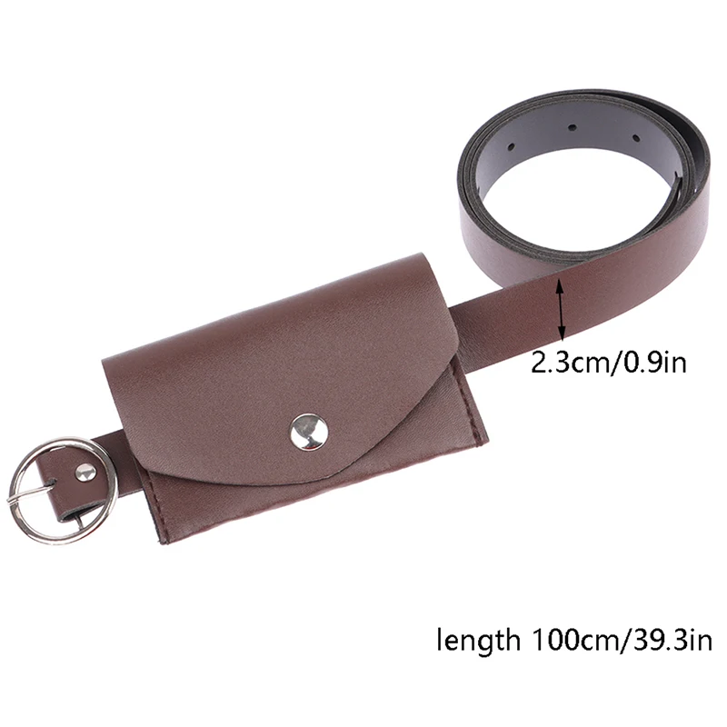 Waist Bag Adjustable PU Waist Pack Metal Buckle Wallet Phone Pouch Ladies Decorative Belts 100CM