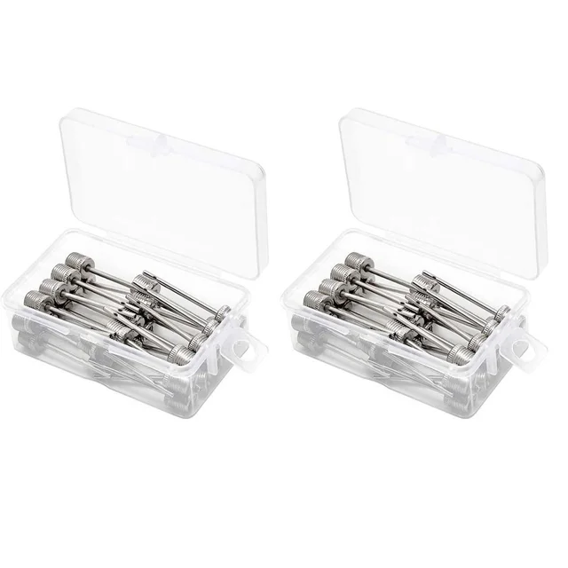 60Pcs Inflation Needle Stainless Steel Ball Pump Needle Durable Air Pump Accessories for Basketball Football Volleyball 5