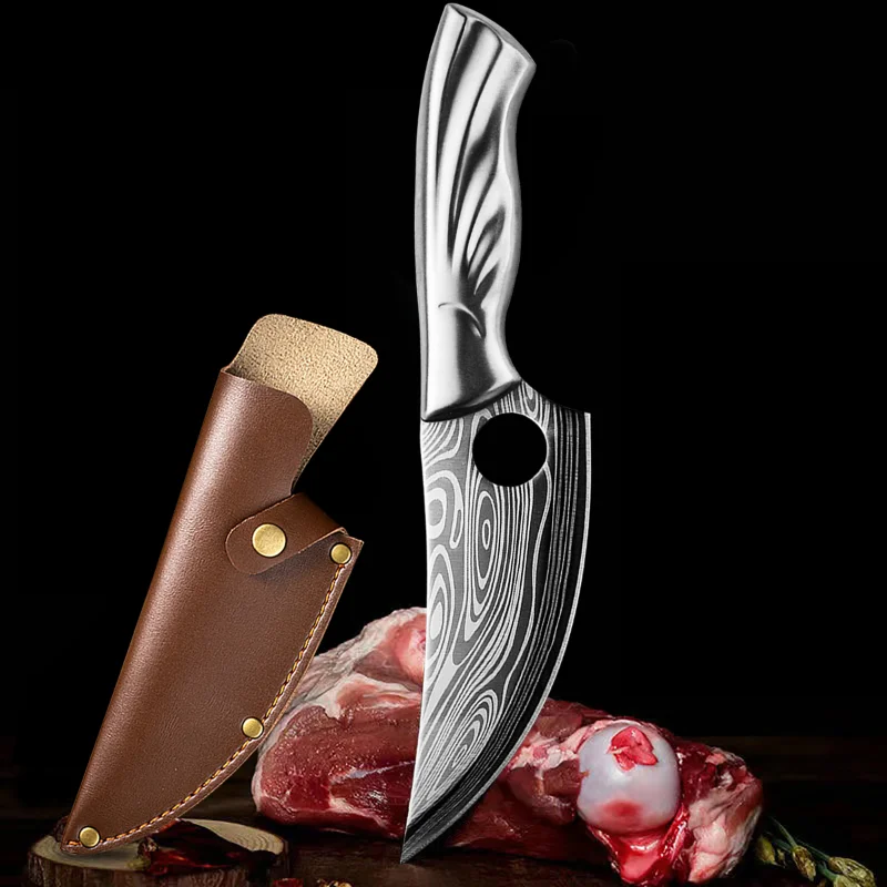 Kitchen Knife High Carbon Steel Cooking Boning Knife Sheath Leather Case  Portable Hunting Serbian Knife & Scissors Sharpener - Knife Sets -  AliExpress