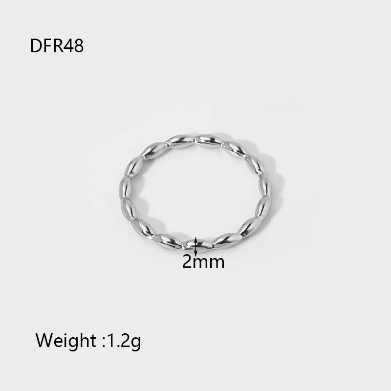 Ins Trend 18 Karat vergoldete Edelstahl perlen Twisted Knot Seil Kette stapelbarer Ring für Frauen wasserdichten Schmuck Geschenk – Detail 3