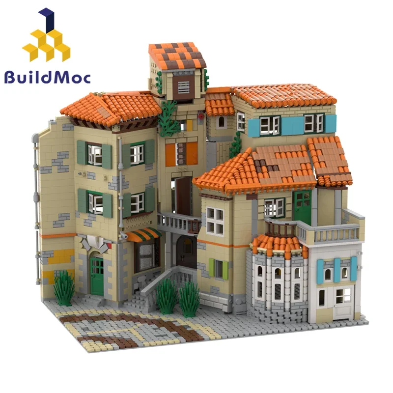 

Italian Style Architecture Building Blocks Set BuidMoc Apartment Residential House Modular Model Bricks Toys For Children Gifts
