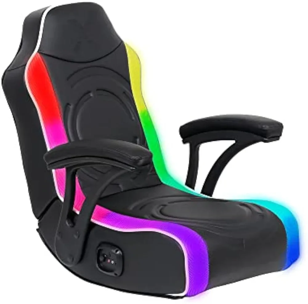 LED Floor Gaming Chair, Headrest Mounted Speakers, 2.0 Wired Audio System, 5110701, 30.3