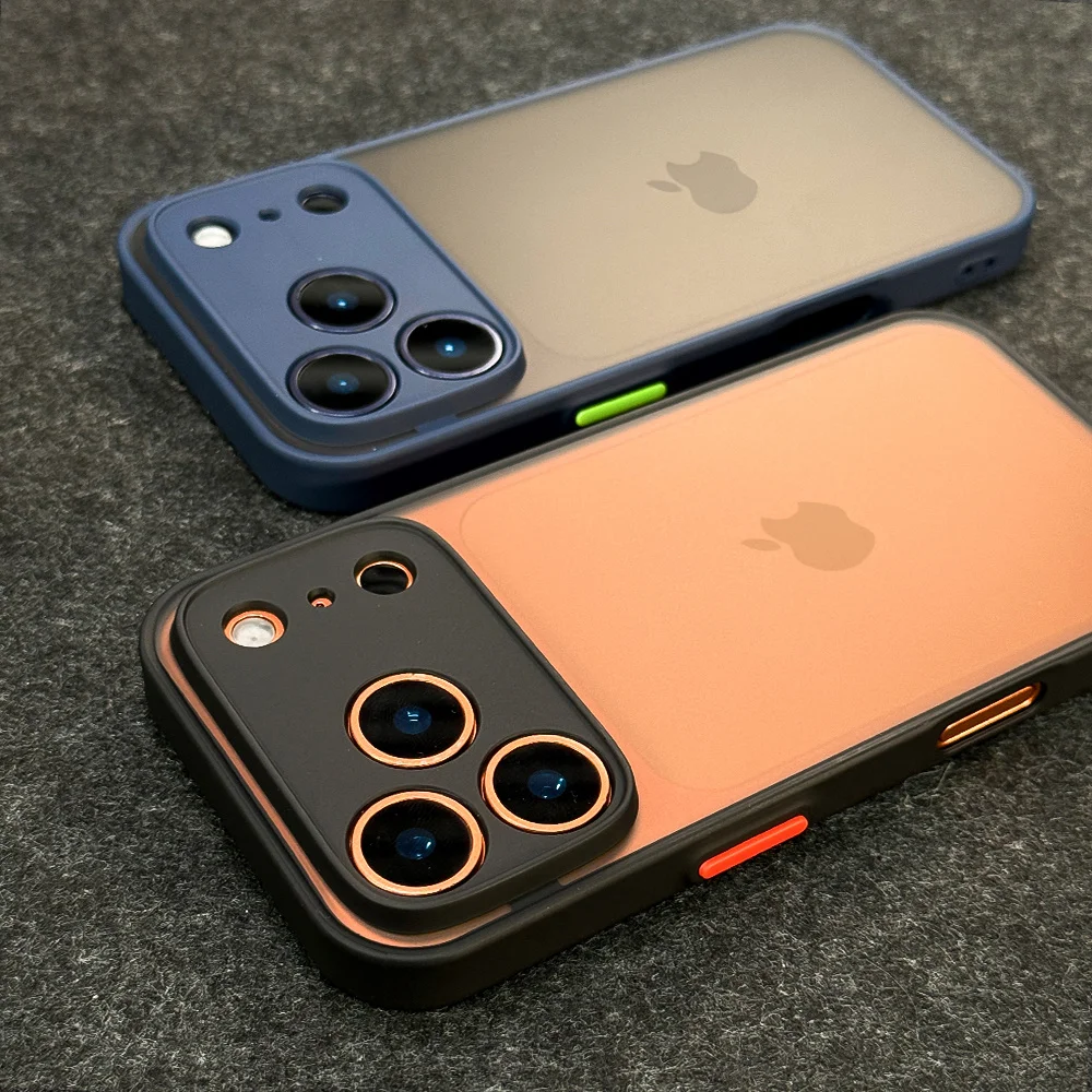 Transparent Matte Shock-Resistant Case with Soft Edges and Hard Shell Back Cover