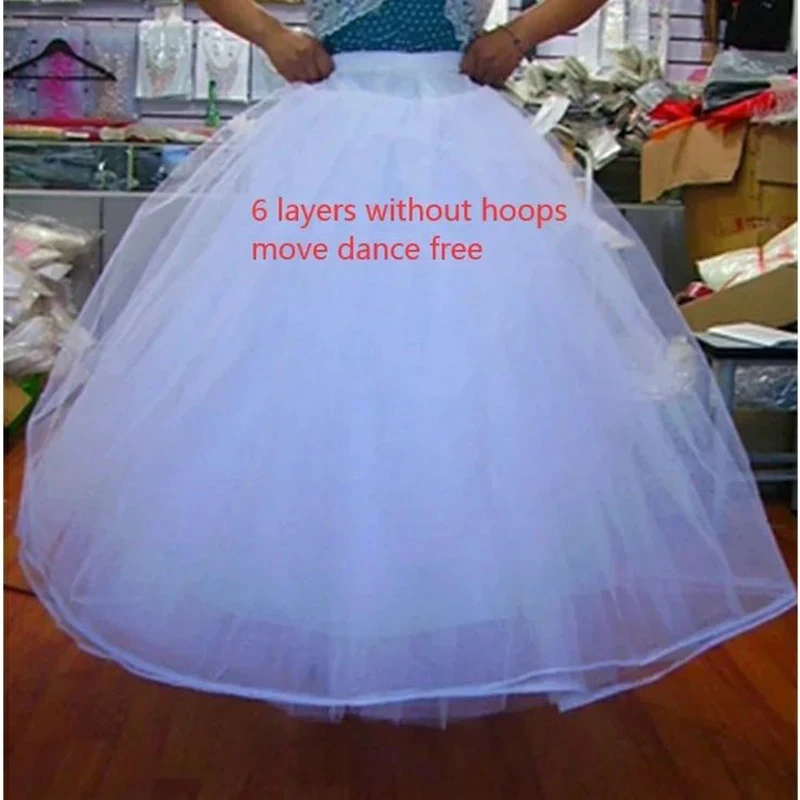 Wedding Petticoat 4/6/8 Layers Tulle Petticoat Wedding Accessories Chemise Without Hoops For A Line Wedding Dress Wide Puffy Underskirt