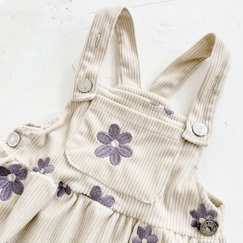Cute Purple Embroidered Baby Girls Dress