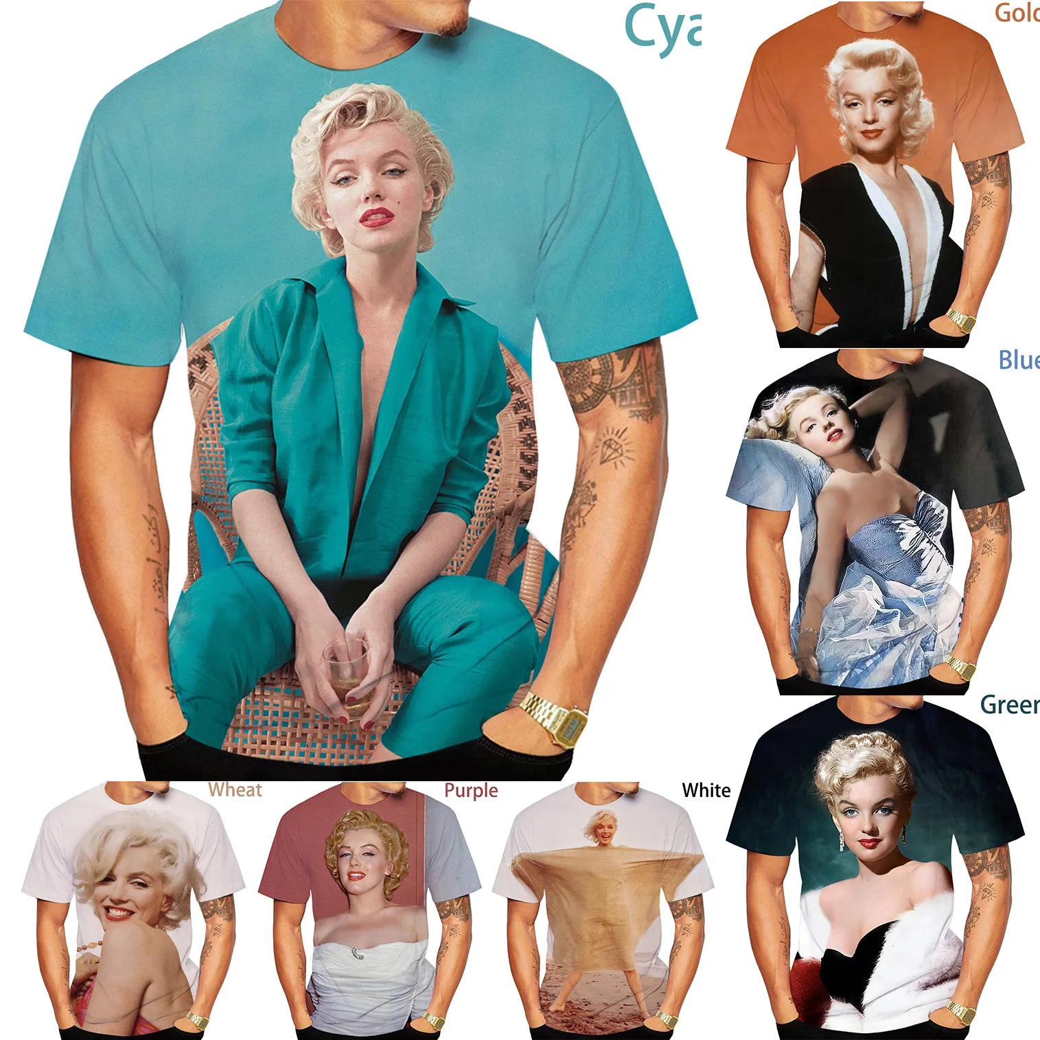 

Newest Fashion 3D Print Marilyn Monroe T Shirt Men Women Summer T-Shirt O-Neck Tees Short Sleeved Streetwear Cool Pullover Tops