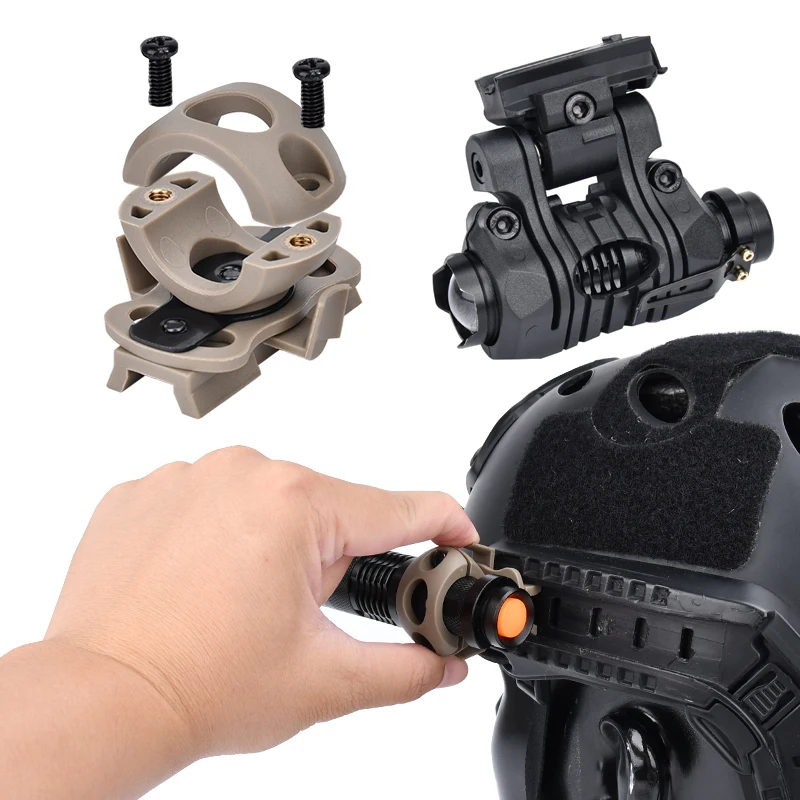 Wadsn Mini Helmet Lamp White Light LED Flashlight Fit FAST HELMET Outdoor Tactical signal Optical hunting equipment Nylon Clamp