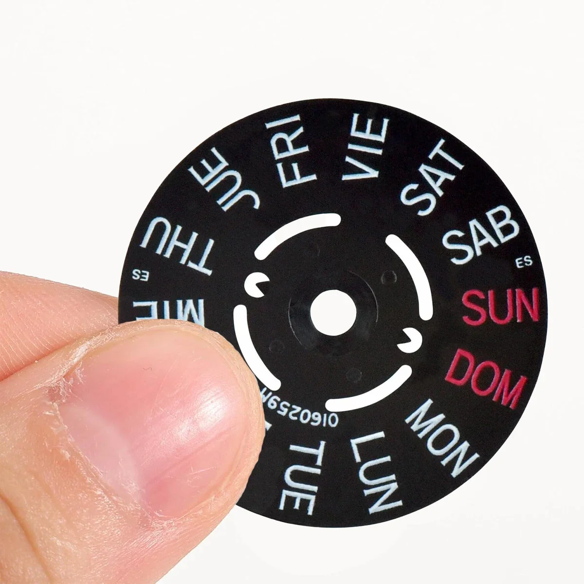Black/White Date Week Wheel Arabic Dial for Automatic Movement (Crown at 3.0 or 3.8 o'clock)